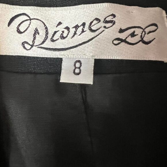 Black Vintage 80’s/90s Double-Breasted Wool Blazer Dress W/ Gold Button Accents - Picture 7 of 8